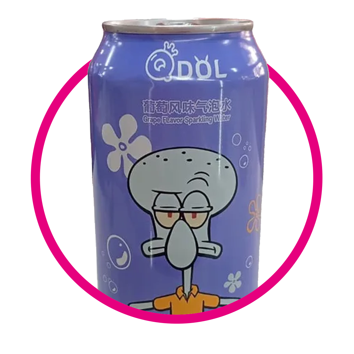 QDOL BULBASAUR SPARKLING GRAPE WATER LATA 330ML $%M