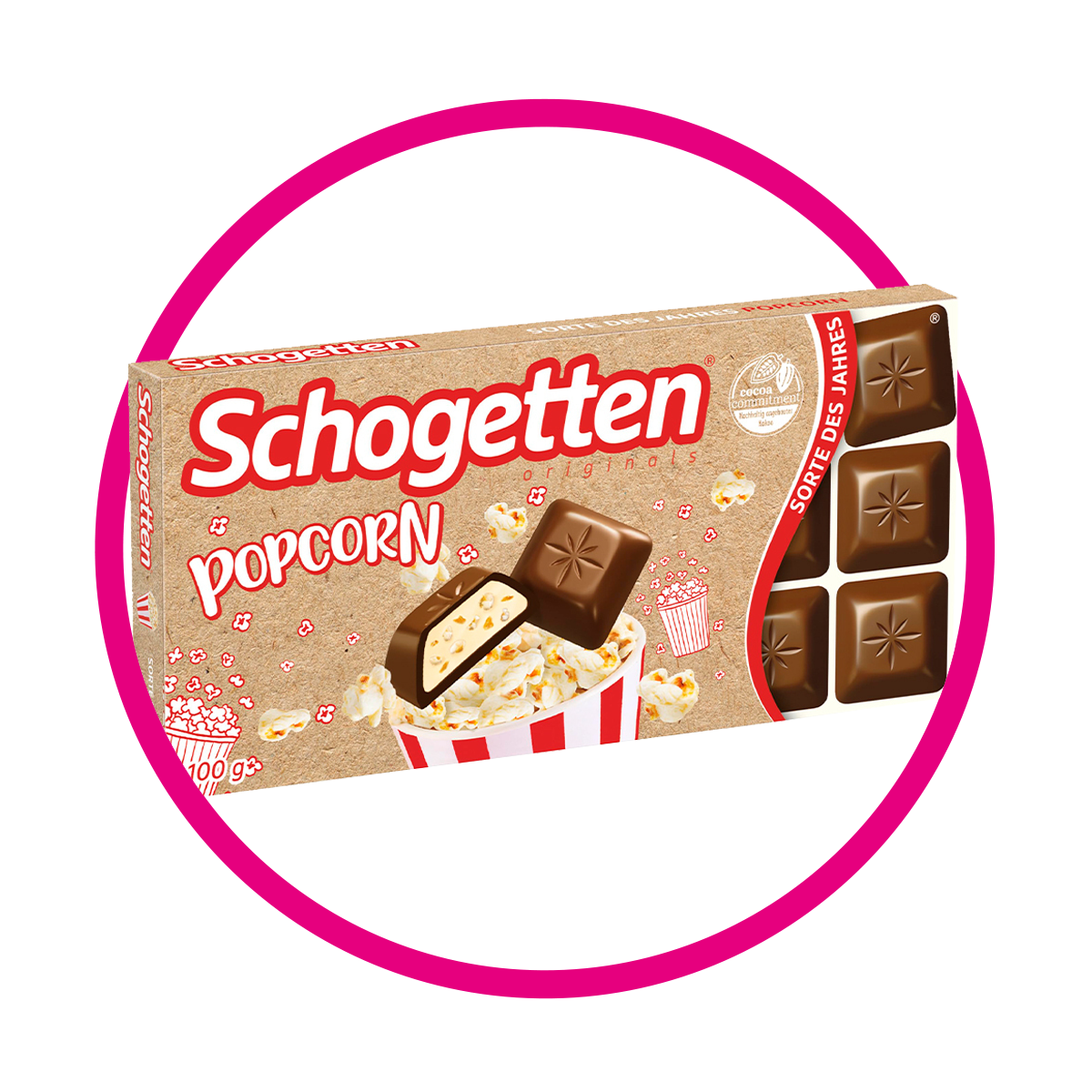 SCHOGETTEN POPCORN CHOCOLATE PIEZA 100G