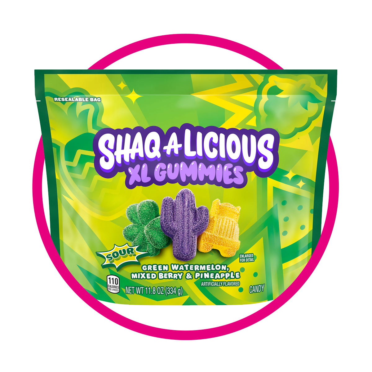 SHAQALICIOUS SOUR XL GUMMY BOLSA 344GR