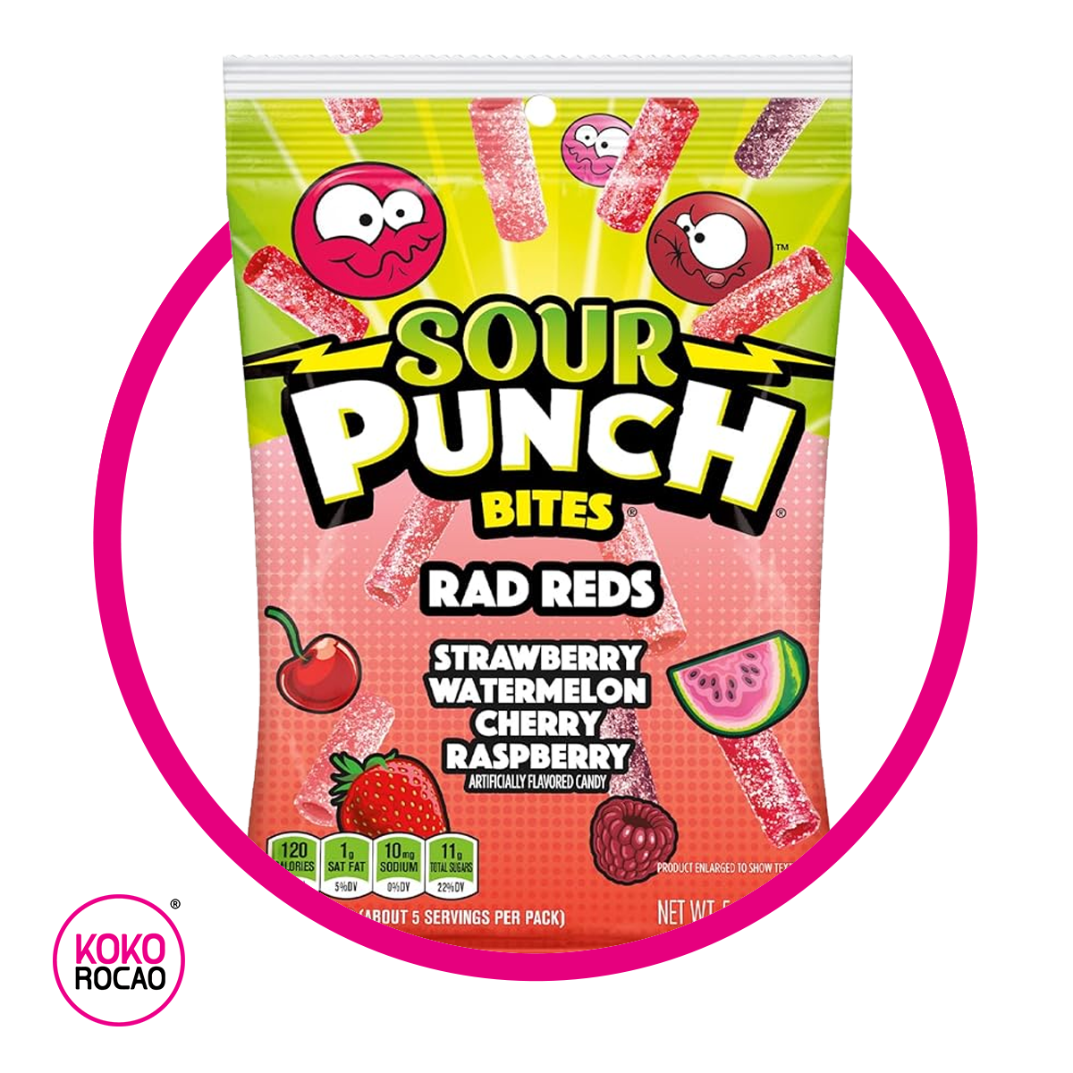 SOUR PUNCH RAD REDS GUMMY BOLSA 105G $