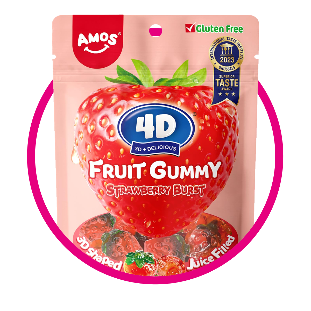 4D STRAWBERRY GUMMY BOLSA 170GR