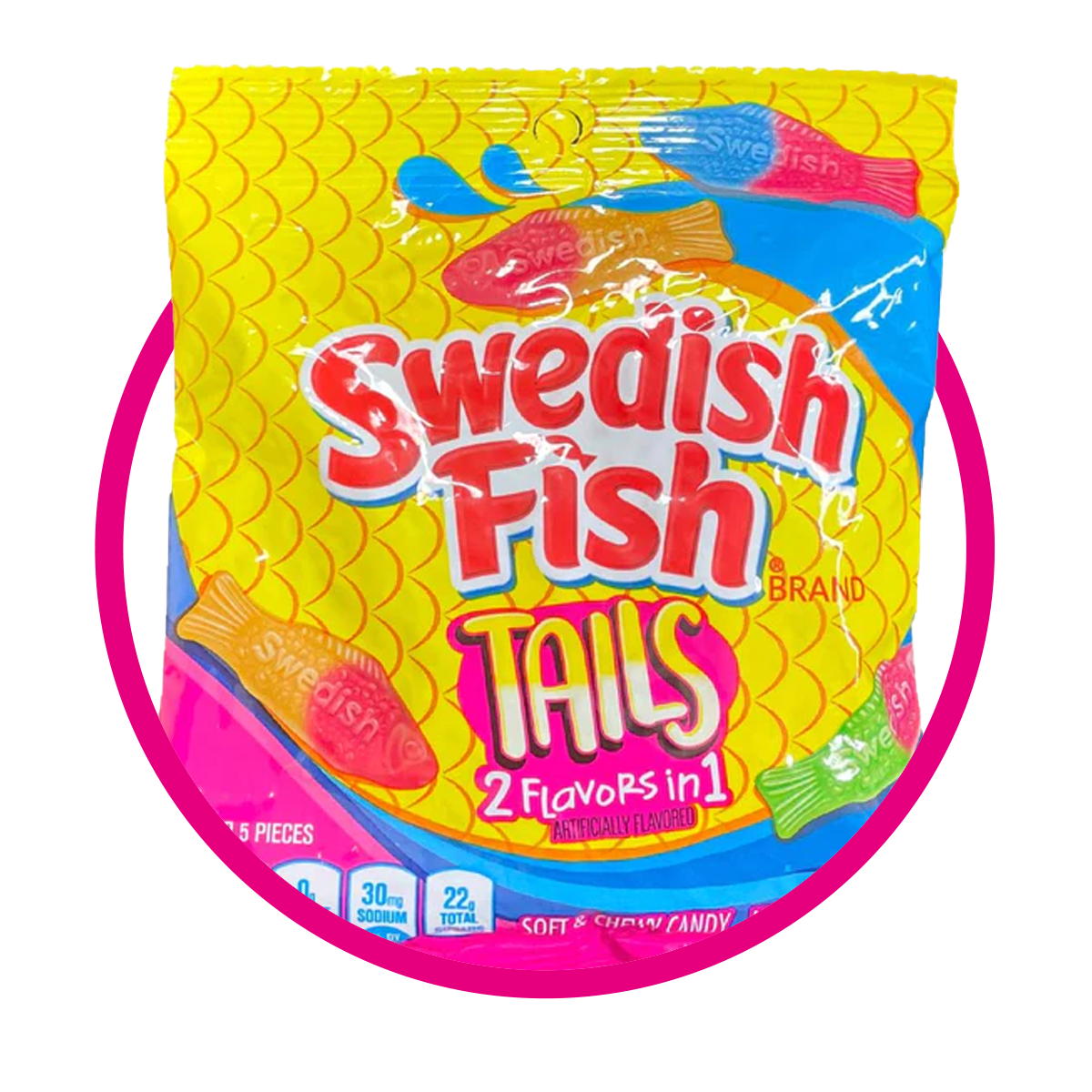 SWEDISH FISH TAILS GUMMY BOLSA 102G