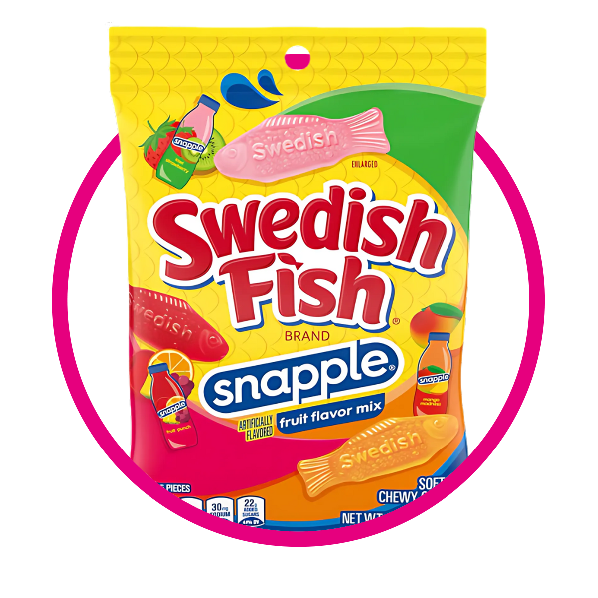 SWEEDISH FISH SNAPPLE GUMMY BOLSA 102G