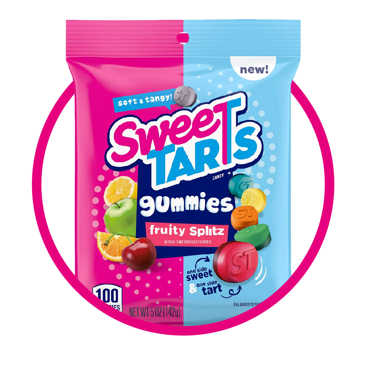 SWEETARTS FRUITY SPLITS GUMMY BOLSA 142GR$