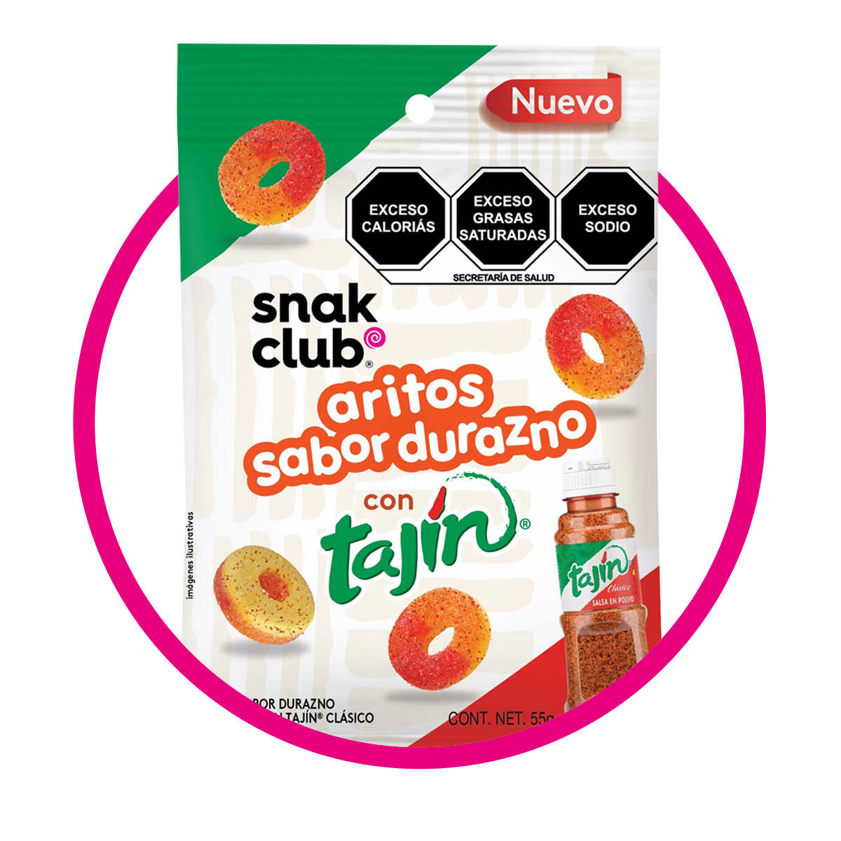 TAJIN HALOS PEACH GUMMY BOLSA 55 GR&