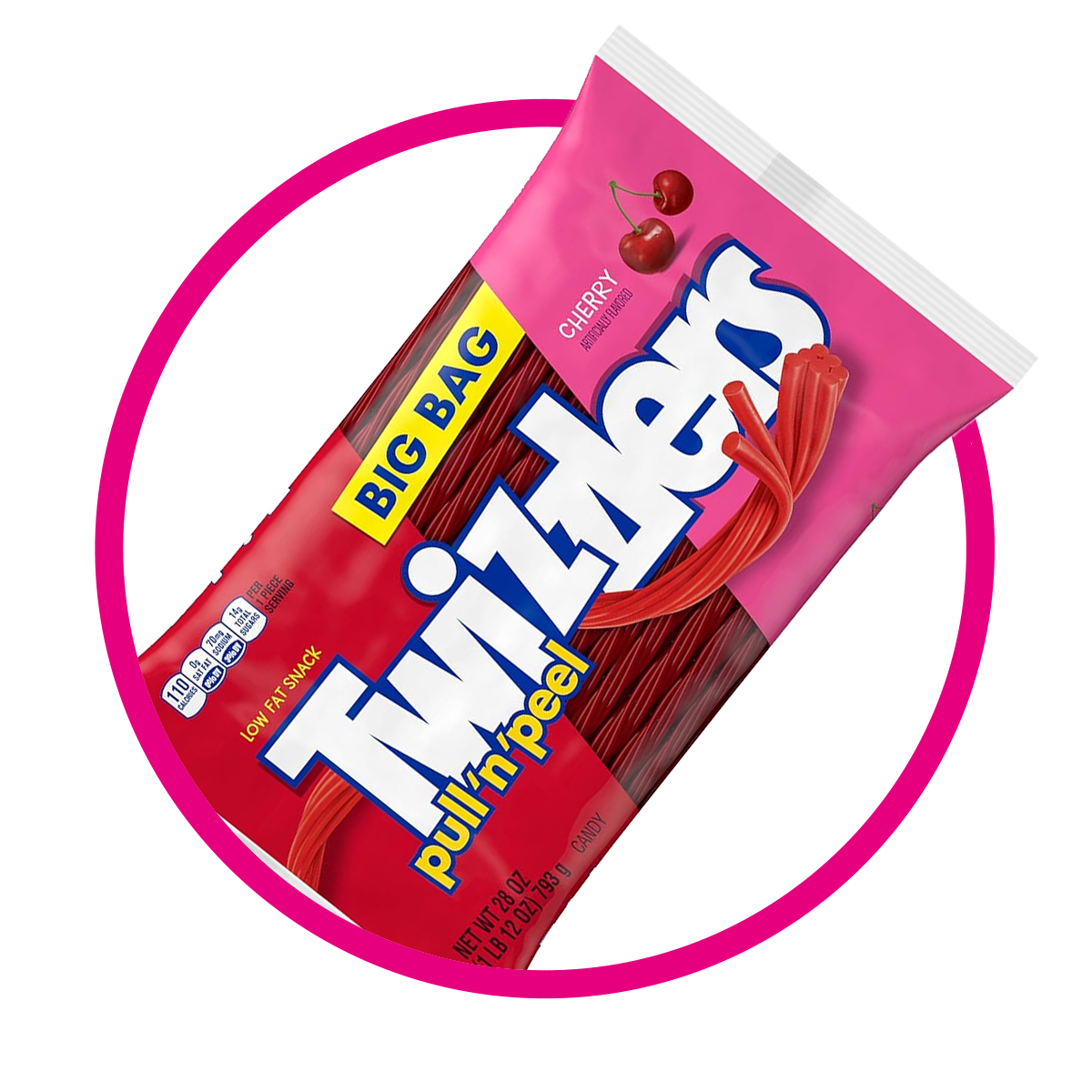 TWIZZLERS PULLNPEEL CEREZA LICORICE BOLSA 396GR