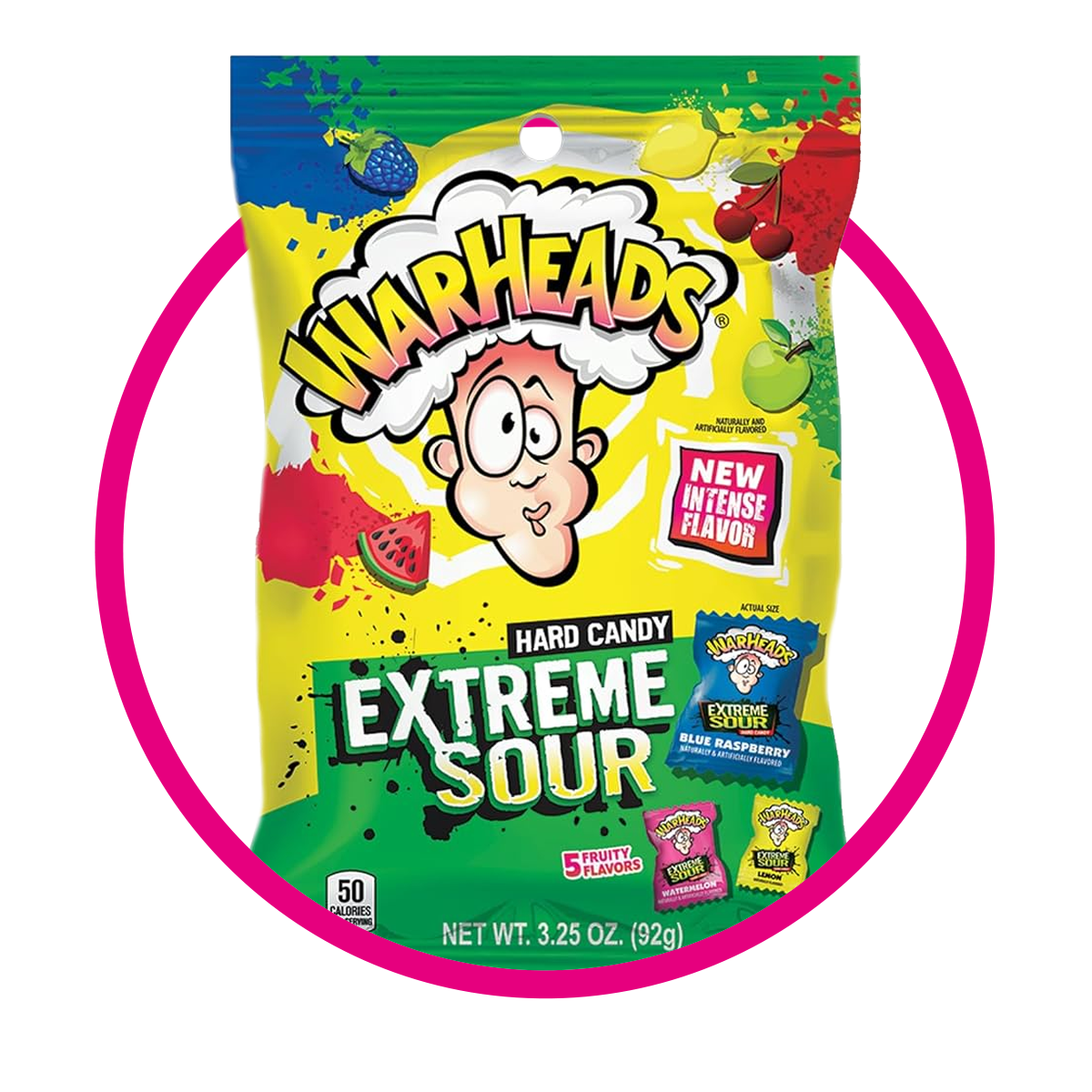 WARHEADS EXTREME SOUR HARD CANDY BOLSA 56G