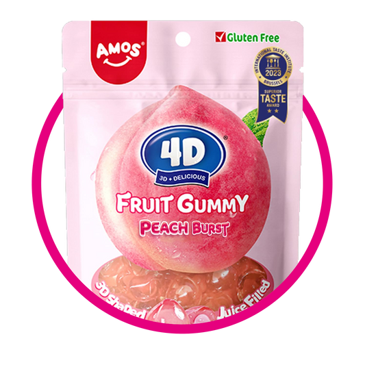 4D FRUIT GUMMY PEACH BURST GUMMY BOLSA 85GR