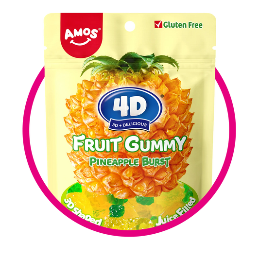 4D FRUIT GUMMY PINEAPPLE BURST GUMMY BOLSA 85GR