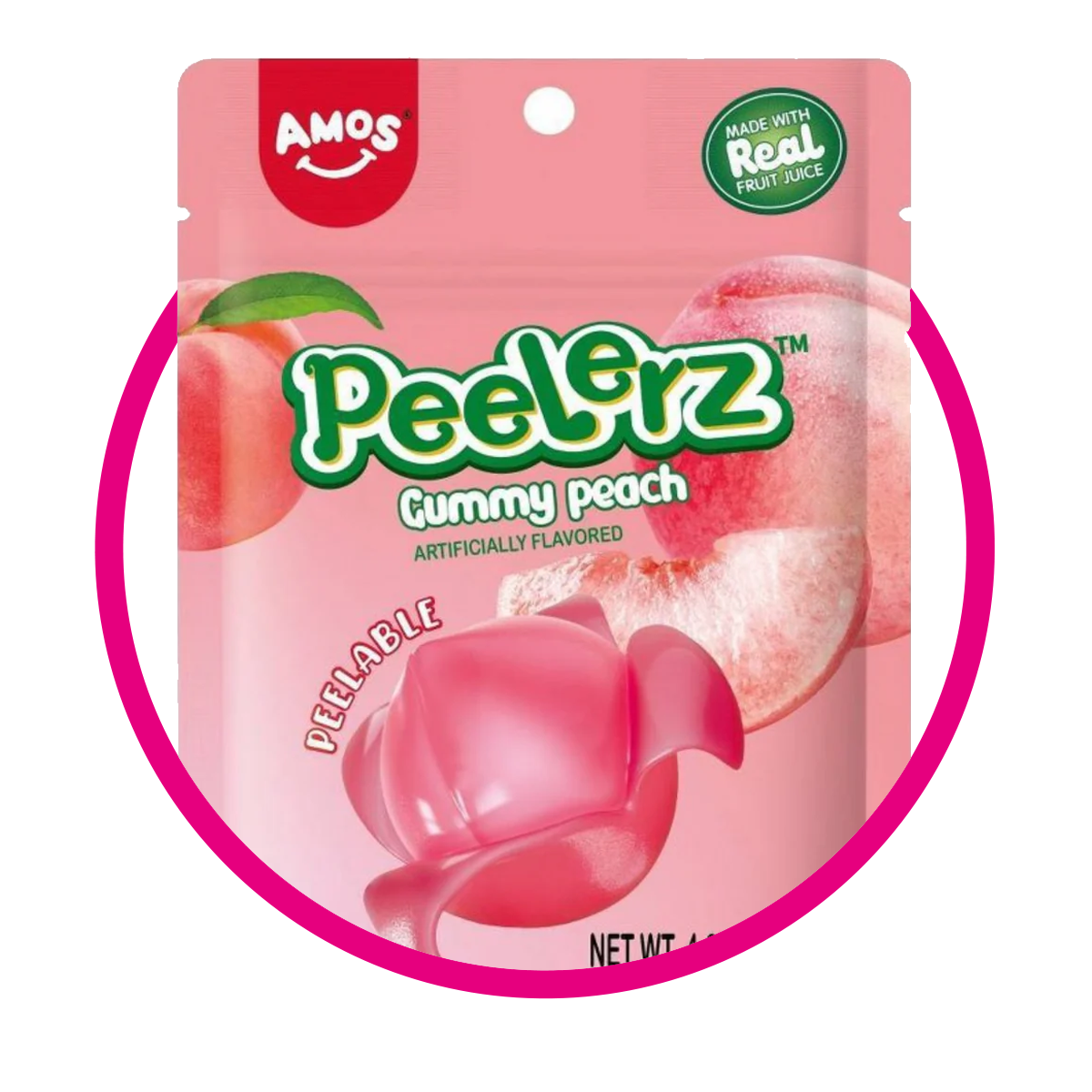AMOS PEELERZ PEACH GUMMY BOLSA 170GR&