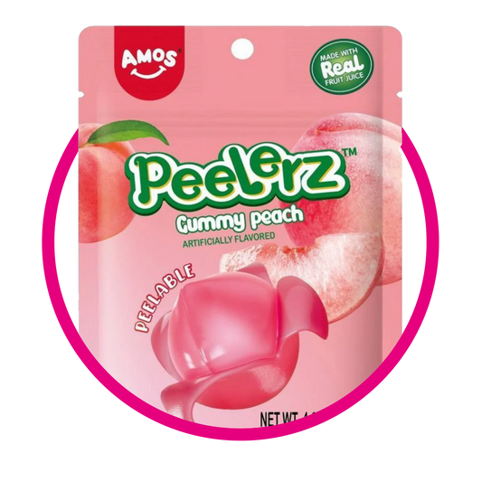 AMOS PEELERZ PEACH GUMMY BOLSA 170GR&