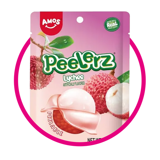 AMOS PEELERZ LYCHEE GUMMY CANDY BOLSA 170GR $%M