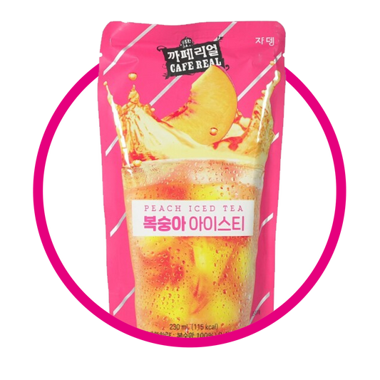 CAFE REAL PEACH ICED JUICE BOLSA 230ML $%M