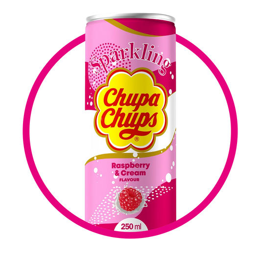 CHUPA CHUPS RASPBERRY AND CREAM LATA 250ML