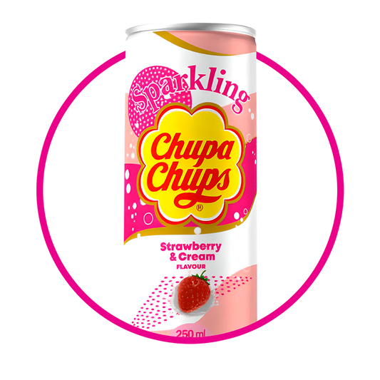 CHUPA CHUPS STRAWBERRY&CREAM SODA LATA 250ML $%M