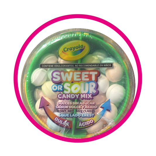 CRAYOLA SWEET&SOUR HARD CANDY BOTE 40GR