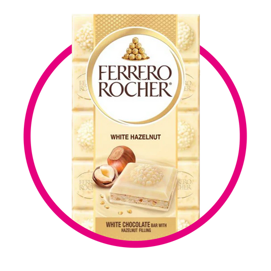 FERRERO ROCHER WHITE HAZELNUT BARRA 90G