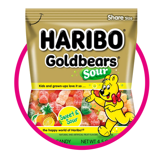 HARIBO GOLDBEARS SOUR GUMMY BOLSA 127GR&