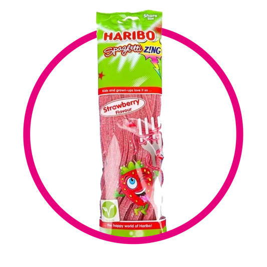 HARIBO STRAWBERRY SPAGHETTI GUMMY BOLSA 200GR