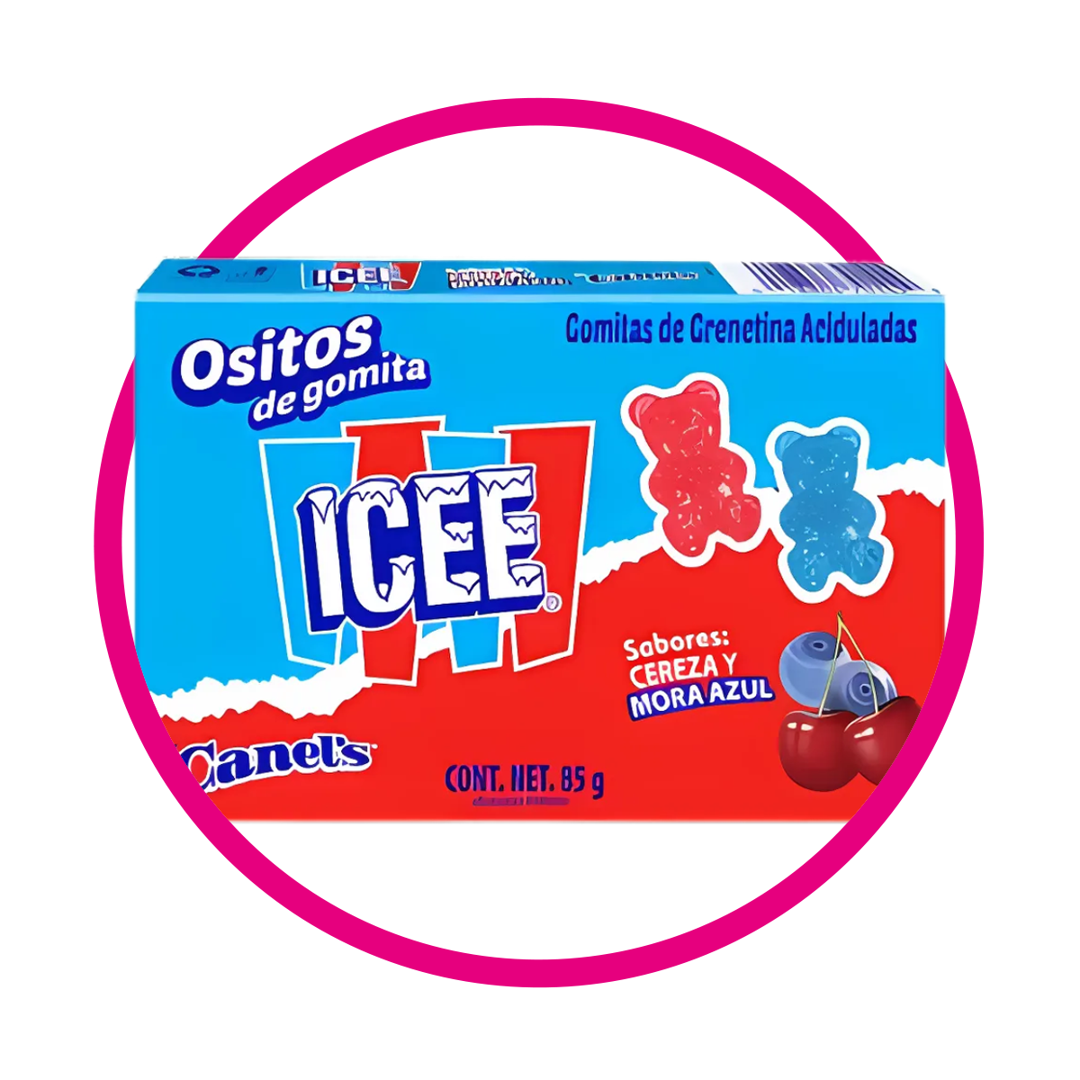 ICEE OSITOS GUMMY MORA AZUL Y CREZA CAJA 85G