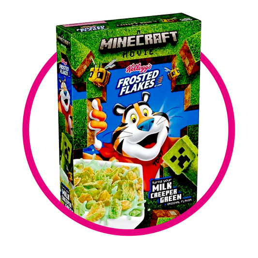 KELLOGGS FROSTED FLAKES MINECRAFT CEREALS CAJA 442GR&