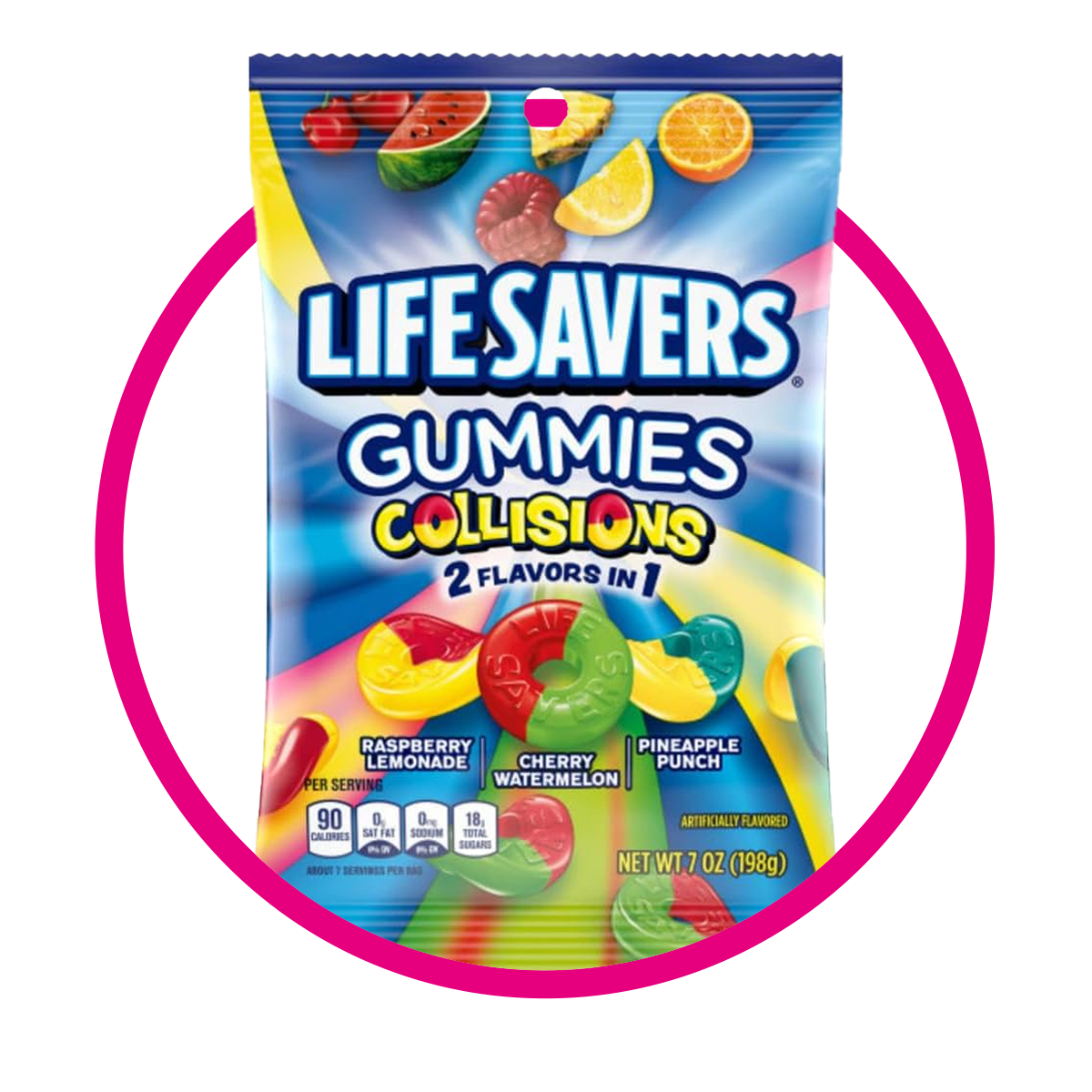 LIFESAVERS COLLISIONS 2IN1 GUMMY BOLSA 198G