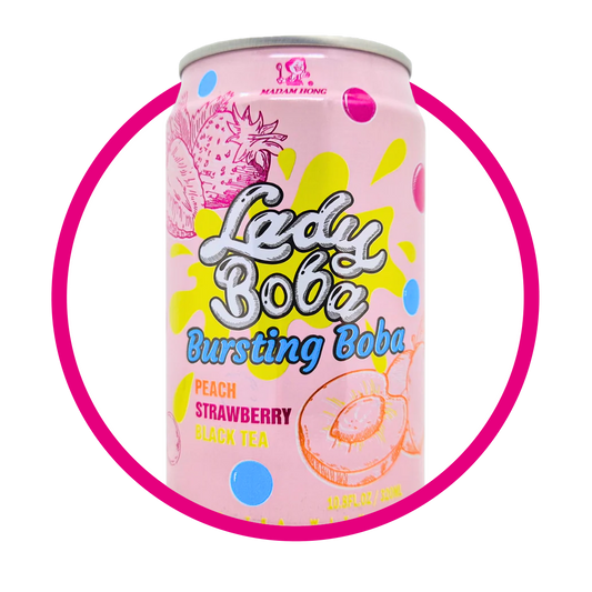 MADAM LADY BOBA PEACH&STRAWBERRY JUICE LATA 320 ML $%M