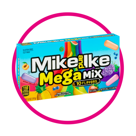 MIKE AND IKE MEGA MIX 10 SABORES ASSORTED  CAJA 141 GR