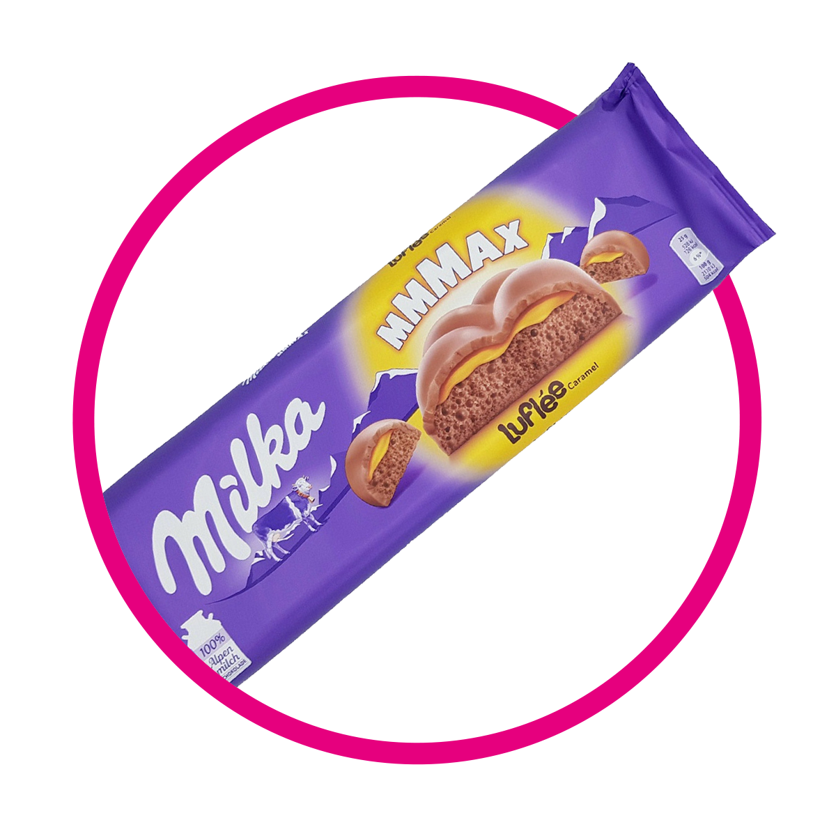 MILKA MMMAX LUFLEE CARAMEL CHOCOLATE BARRA 250GR