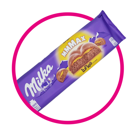 MILKA MMMAX LUFLEE CARAMEL CHOCOLATE BARRA 250GR