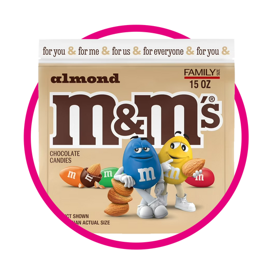 MMS ALMOND FAMILY SIZE CHOCOLATE BOLSA 425.3GR&