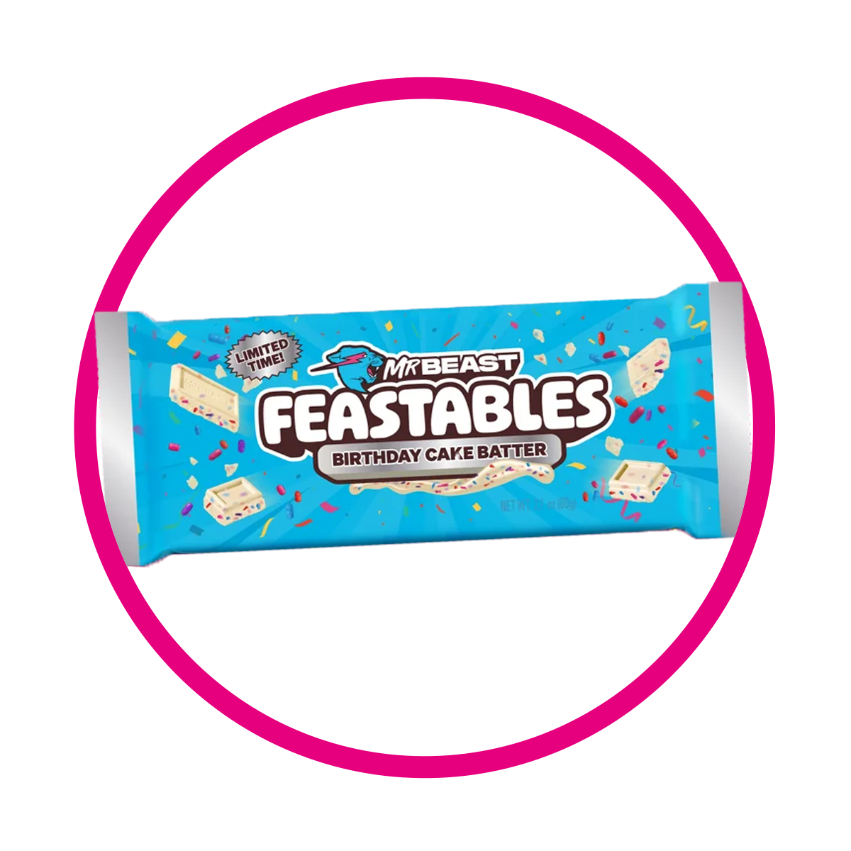 FEASTABLES MR BEAST BIRTHDAY CAKE CHCOLATE BARRA 60G $