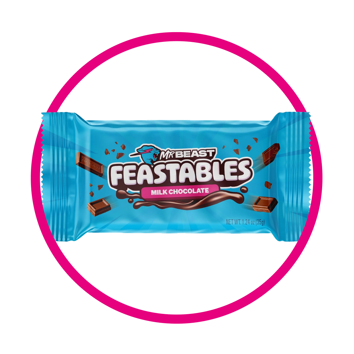 FEASTABLES MR BEAST MILK CHOCOLATE BARRA 35 GR $%M