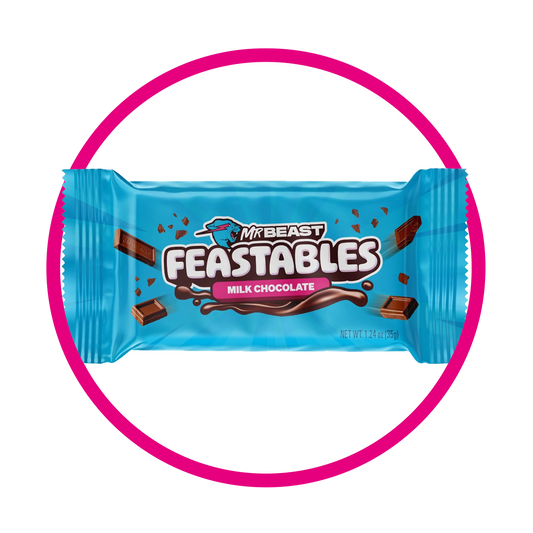 FEASTABLES MR BEAST MILK CHOCOLATE BARRA 35 GR $%M