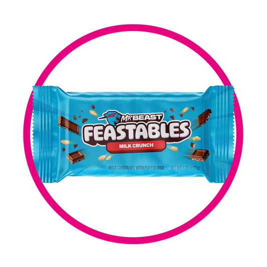 FEASTABLES MR BEAST MILK CRUNCH CHOCOLATE BARRA 35 GR $%M