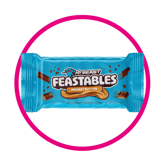 FEASTABLES MR BEAST PEANUT BUTTER CHCOLATE BARRA 35 GR $%M