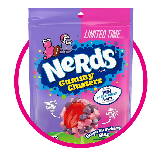 NERDS GUMMY CLUSTERS GRAPE STRAWBERRY BLAST BOLSA 227G