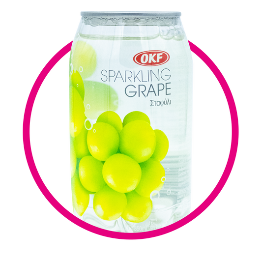 OKF SPARKLING GRAPE WATER LATA 350ML $%M