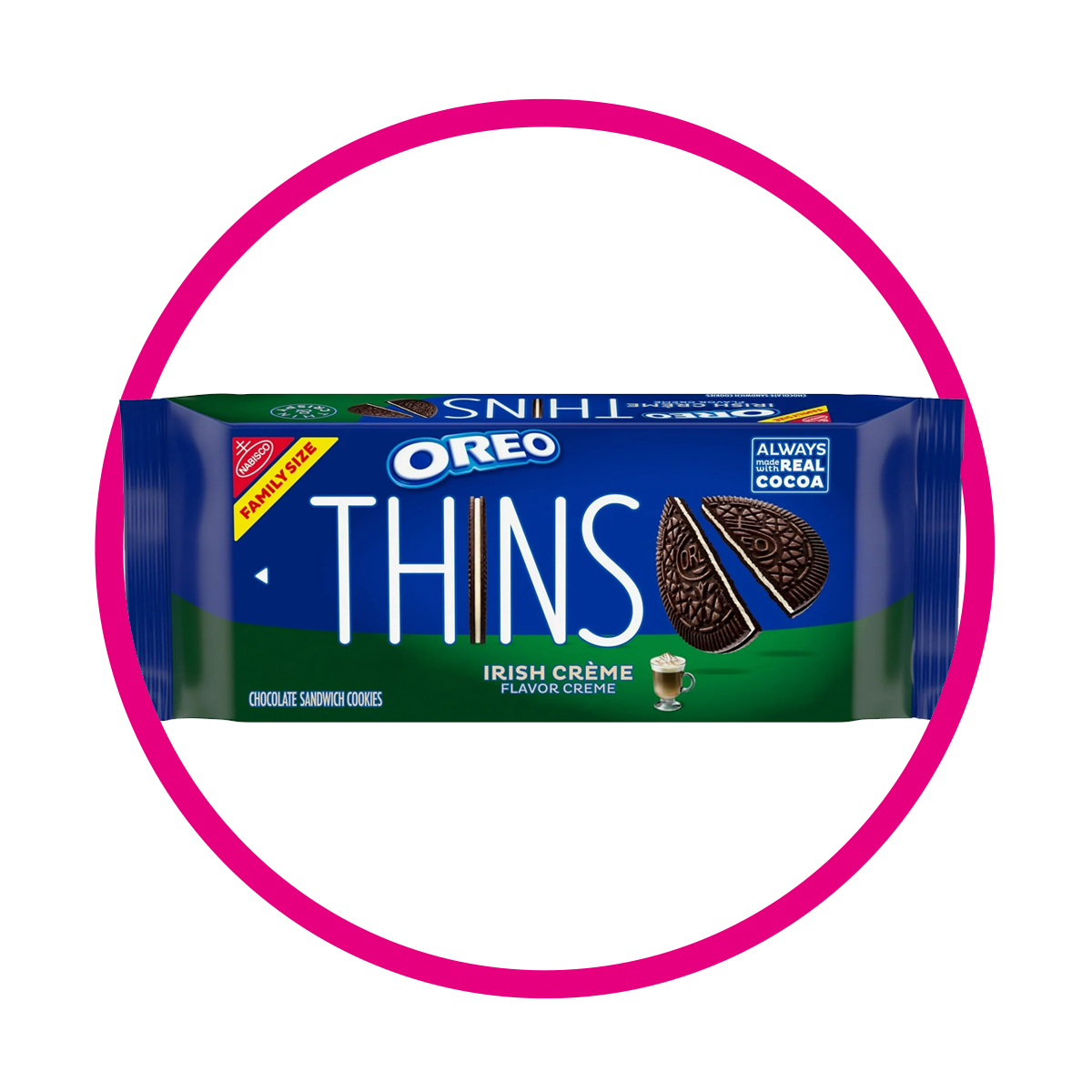 NABISCO OREO THINS IRISH CREME COOKIE BOLSA 334 GR
