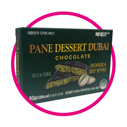 PANE DESSERT DUBAI CHOCOLATE CAJA 50GR