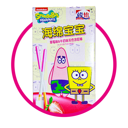 POCKY LECHE CON FRESA BOB ESPONJA 48GR