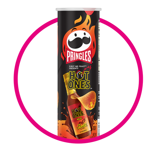 PRINGLES HOT ONES RED SAULCE SNACKS LATA 158GR $%M