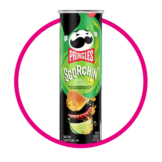 PRINGLES SCORCHIN HOT CHILI LIME 158GR