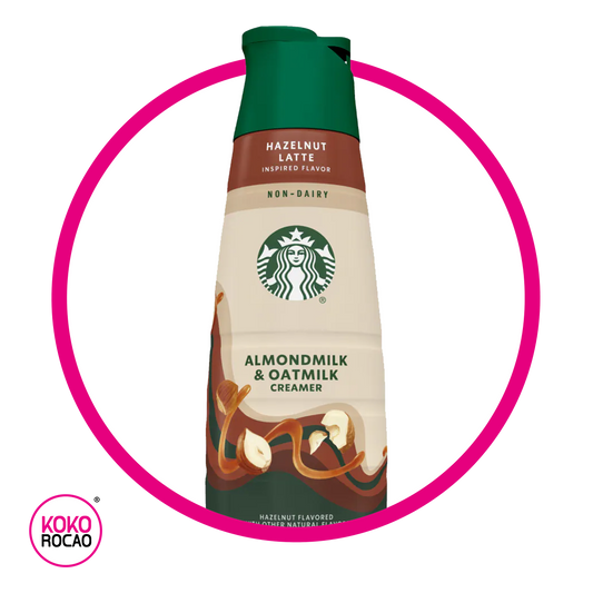 STARBUCKS CREAMER HAZELNUT LATTE ALMOND OATMILK BOTELLA 828ML&