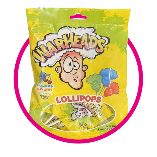 WARHEADS LOLLIPOPS BOLSA 75G