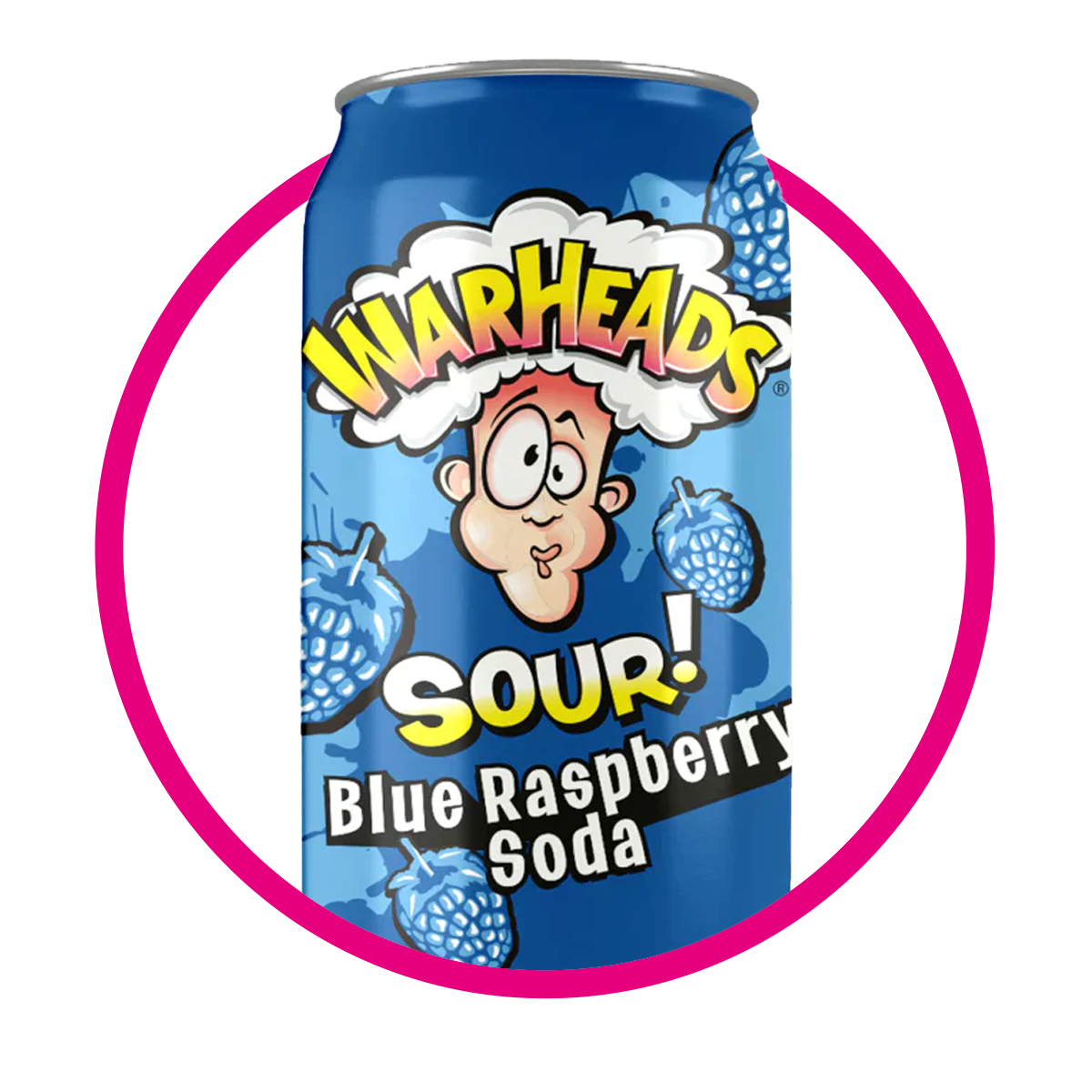 WARHEADS SOUR BLUE RASPBERRY SODA 355ML