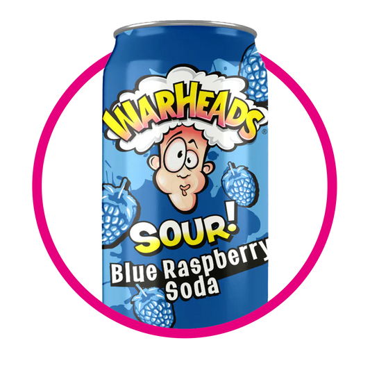 WARHEADS SOUR BLUE RASPBERRY SODA 355ML