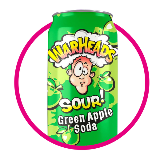 WARHEADS SOUR GREEN APPLE SODA 355ML