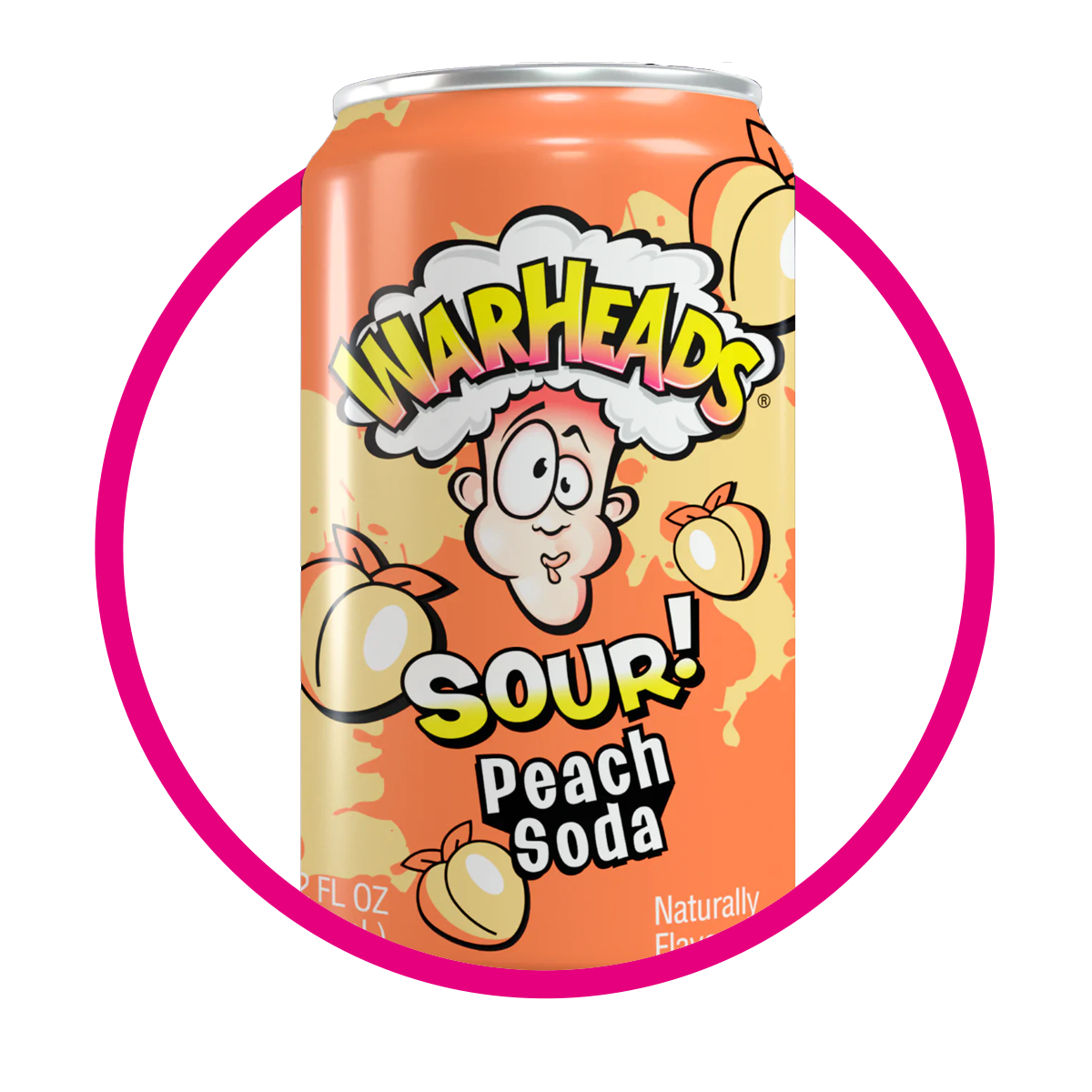 WARHEADS SOUR PEACH SODA 355ML