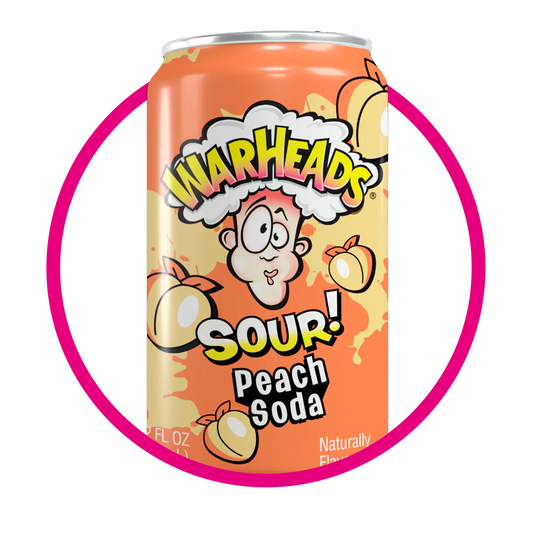 WARHEADS SOUR PEACH SODA 355ML